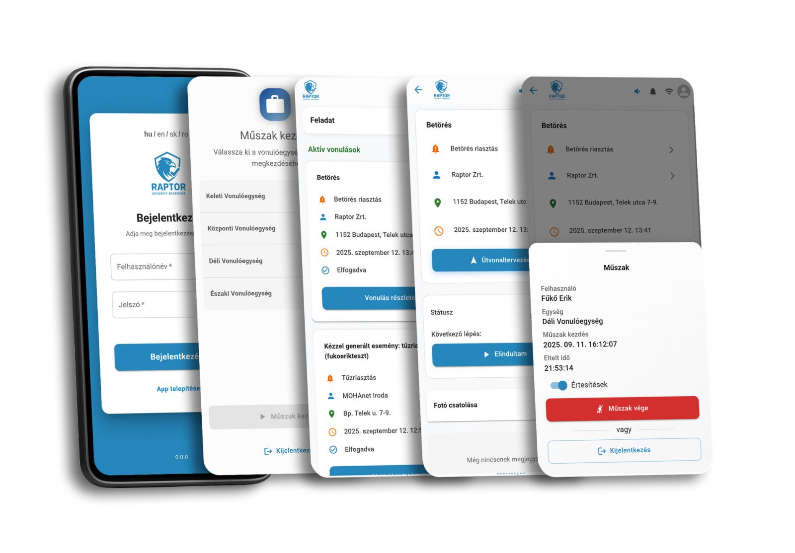 Bevetésirányítás menedzselése a MONITORINGBOOK PRO távfelügyeleti szoftverben és a RAPTOR mobil applikációban